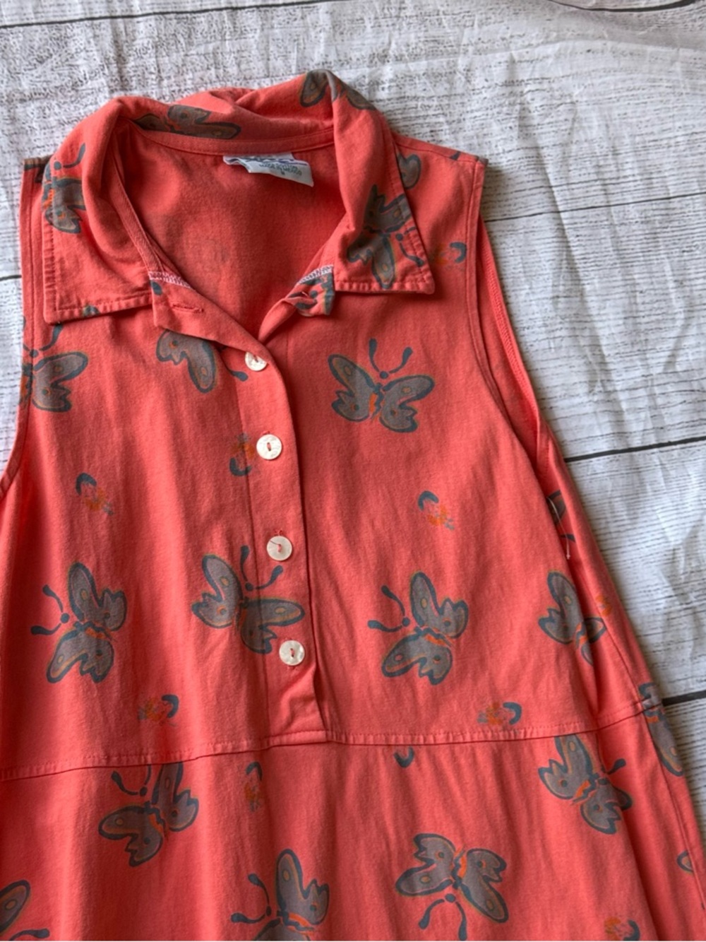 Vintage 90's Zip Code Maxi Tank Top Dress Butterfly Print Size Medium - Picture 2 of 13